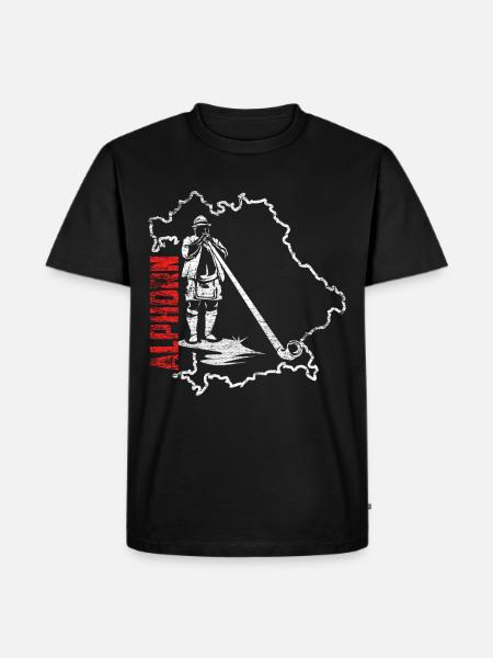 Alphorn Bayern - Männer Premium Bio T-Shirt - Schwarz