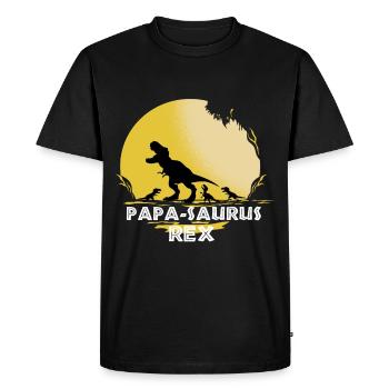 Papa Saurus Rex - T-shirt Premium bio Homme - noir - Devant - Nico (187cm)