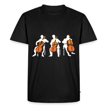 cello - Men's Premium Organic T-Shirt - black - Front - Nico (187cm)