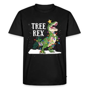 Dinosaur Tree Rex Dino for Christmas - Men's Premium Organic T-Shirt - black - Front - Nico (187cm)