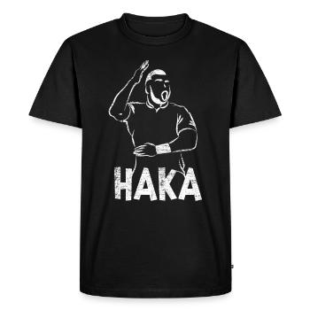Haka Dance - Men's Premium Organic T-Shirt - black - Front - Nico (187cm)