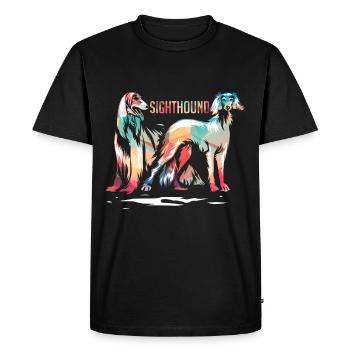 Lévriers - T-shirt Premium bio Homme - noir - Devant - Nico (187cm)
