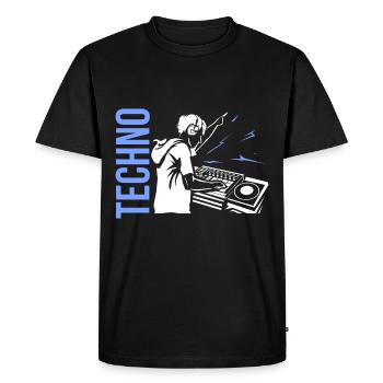 Techno - Men's Premium Organic T-Shirt - black - Front - Nico (187cm)