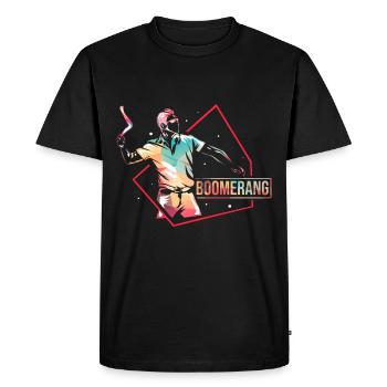 Boomerang throwing stick - Men's Premium Organic T-Shirt - black - Front - Nico (187cm)