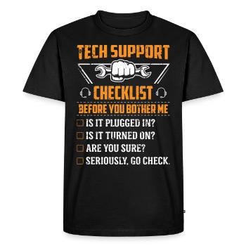 Technology Support Checklist Computer IT Informatics - Men's Premium Organic T-Shirt - black - Front - Nico (187cm)