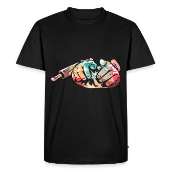 baker - Men's Premium Organic T-Shirt - black - Front - Nico (187cm)