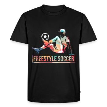 Freestyle Football Soccer Soccer - T-shirt Premium bio Homme - noir - Devant - Nico (187cm)