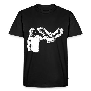 falconry - Men's Premium Organic T-Shirt - black - Front - Nico (187cm)