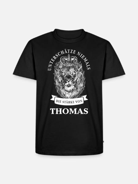 Thomas Geschenk Name Löwe - Männer Premium Bio T-Shirt - Schwarz