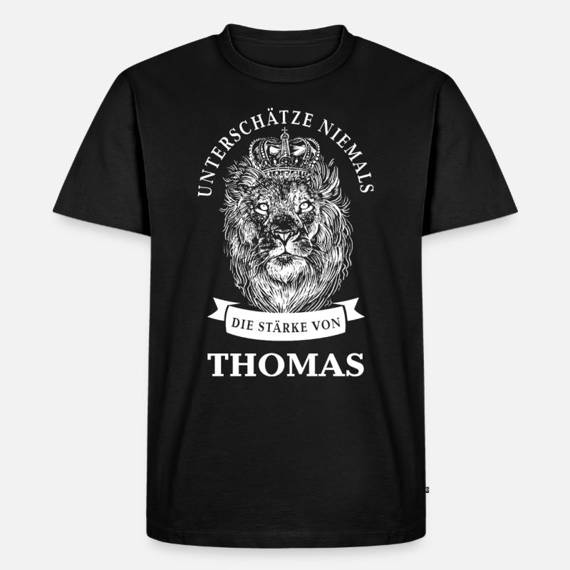 Thomas Geschenk Name Löwe - Männer Premium Bio T-Shirt - Schwarz