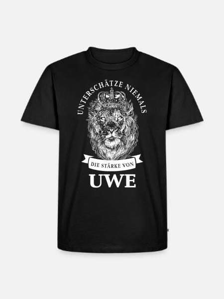 Uwe Geschenk Name Löwe - Männer Premium Bio T-Shirt - Schwarz