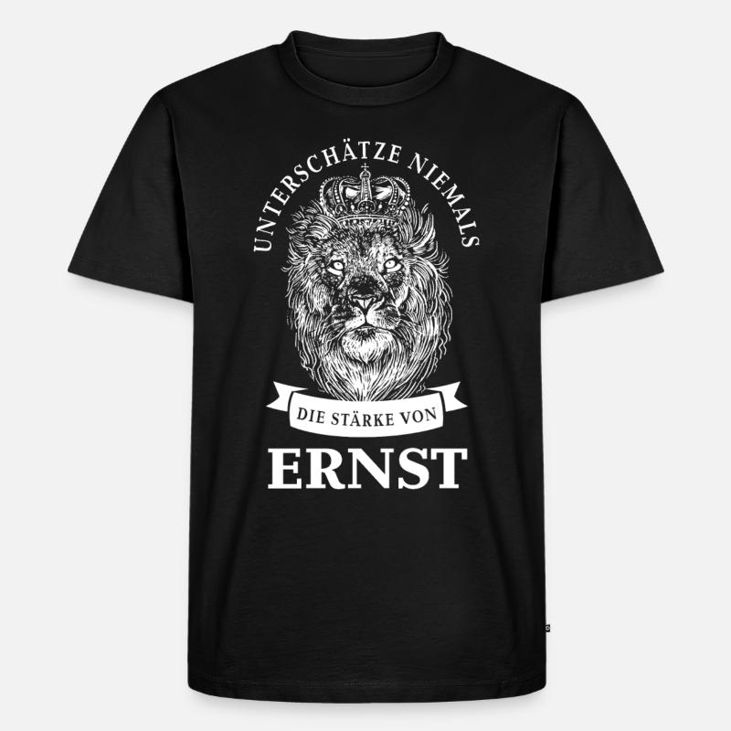 Ernst Geschenk Name Löwe - Männer Premium Bio T-Shirt - Schwarz