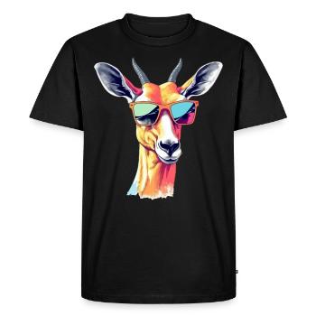 Mila impala - T-shirt Premium bio Homme - noir - Devant - Nico (187cm)