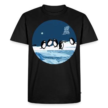 Charming Penguin Adventure - Découvrez le froid - T-shirt Premium bio Homme - noir - Devant - Nico (187cm)