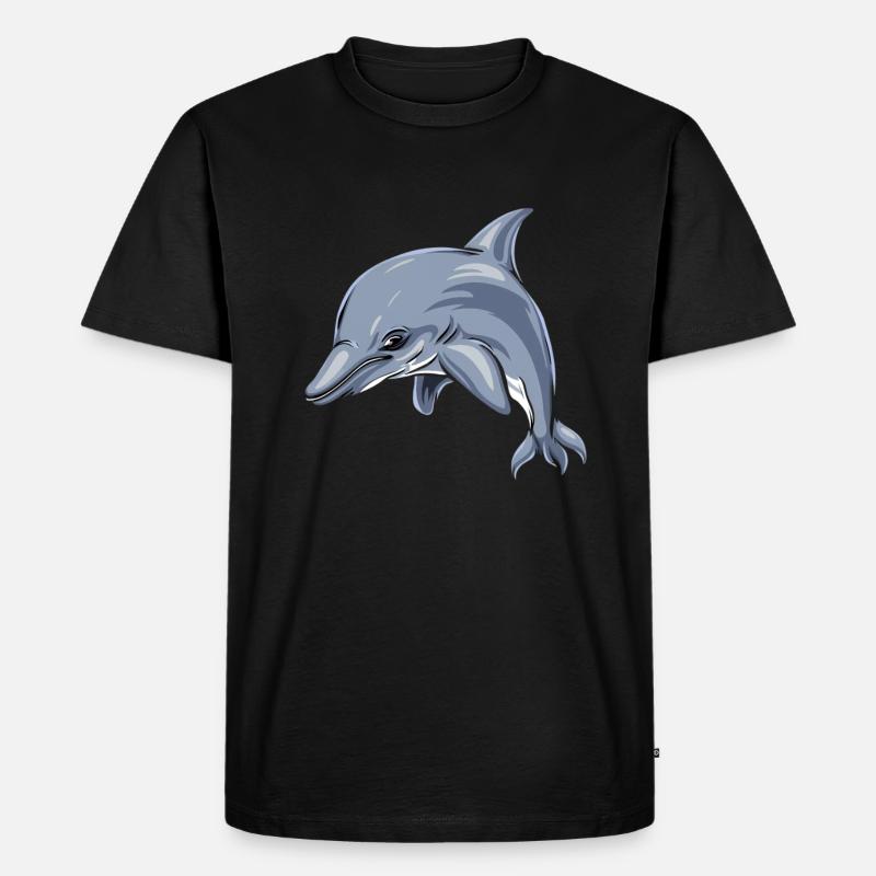 Delfin - Männer Premium Bio T-Shirt - Schwarz
