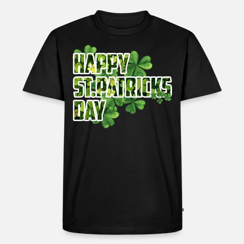 Joyeuse Saint-Patrick - Shamrock Design - T-shirt Premium bio Homme - noir