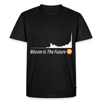 Bitcoin Price Bitcoin Is The Future Bitcoin Button - Men's Premium Organic T-Shirt - black - Front - Nico (187cm)
