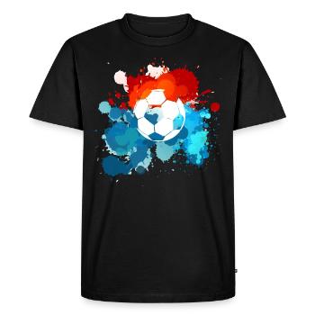 Des couleurs de foot. Idée de cadeau ! - T-shirt Premium bio Homme - noir - Devant - Nico (187cm)
