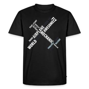 airplane - Men's Premium Organic T-Shirt - black - Front - Nico (187cm)