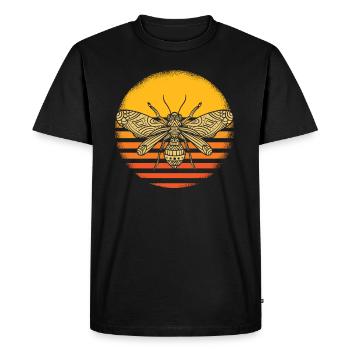 Bee Retro - Men's Premium Organic T-Shirt - black - Front - Nico (187cm)