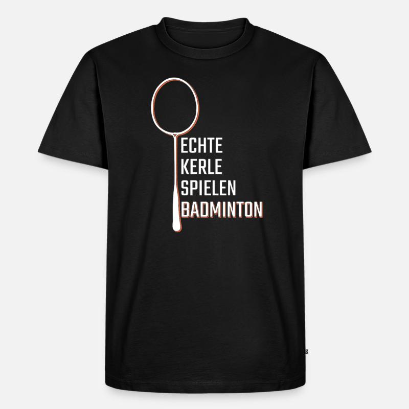 Badminton - Männer Premium Bio T-Shirt - Schwarz