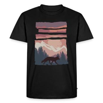 Fox Forest Animal Gift - Men's Premium Organic T-Shirt - black - Front - Nico (187cm)