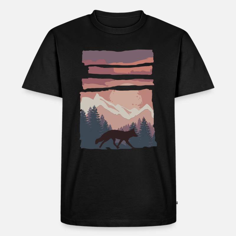 Fuchs Waldtier Geschenk - Männer Premium Bio T-Shirt - Schwarz