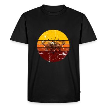 Abeille retro - T-shirt Premium bio Homme - noir - Devant - Nico (187cm)