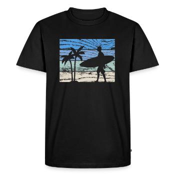 Surfeur surfeur - T-shirt Premium bio Homme - noir - Devant - Nico (187cm)