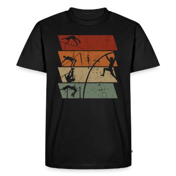 Pole Vaulting Retro Vintage - Men's Premium Organic T-Shirt - black - Front - Nico (187cm)