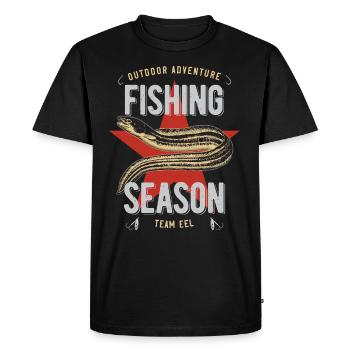 Pêche à l’anguille anguillae - T-shirt Premium bio Homme - noir - Devant - Nico (187cm)