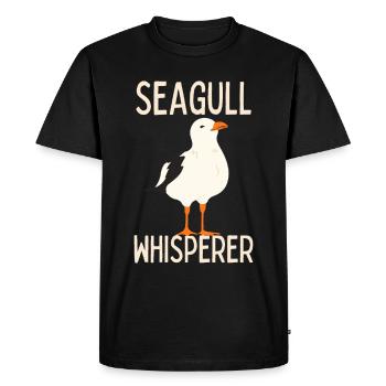 Mouette drôle Citation de Seagull - T-shirt Premium bio Homme - noir - Devant - Nico (187cm)