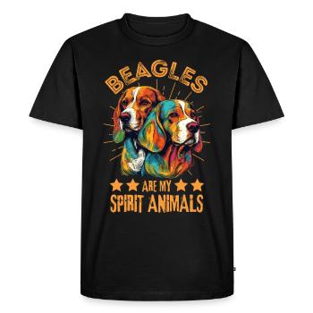 Beagle Lovers Beagle Beagle coloré - T-shirt Premium bio Homme - noir - Devant - Nico (187cm)