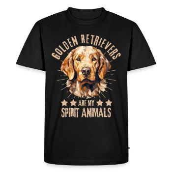 Golden Retriever lover geometry - Men's Premium Organic T-Shirt - black - Front - Nico (187cm)