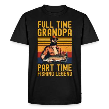 Funny angler saying grandpa retro - Men's Premium Organic T-Shirt - black - Front - Nico (187cm)