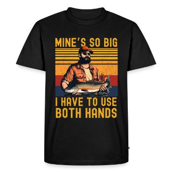 Drôle de pêcheur disant rétro - T-shirt Premium bio Homme - noir - Devant - Nico (187cm)