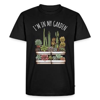 Succulents Funny Saying - Men's Premium Organic T-Shirt - black - Front - Nico (187cm)