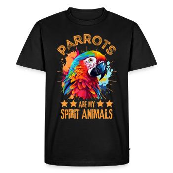 Dicton de perroquet coloré - T-shirt Premium bio Homme - noir - Devant - Nico (187cm)
