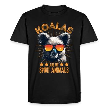 Koala with sunglasses - Men's Premium Organic T-Shirt - black - Front - Nico (187cm)