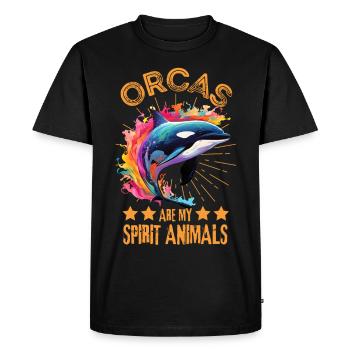 Orque orque colorée - T-shirt Premium bio Homme - noir - Devant - Nico (187cm)