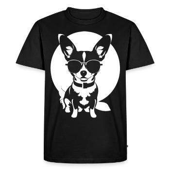 Funny Chihuahua wearing Sunglasses Chihuahuas - Men's Premium Organic T-Shirt - black - Front - Nico (187cm)