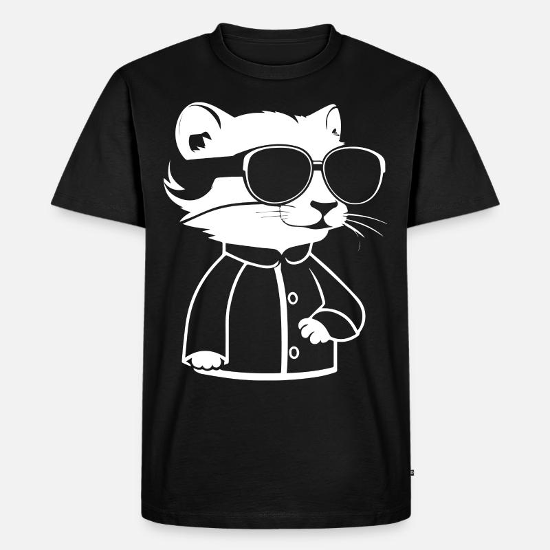 Frettchen mit Sonnenbrille Coole Frettchen - Männer Premium Bio T-Shirt - Schwarz