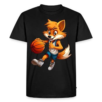 Renarde de basket-ball - T-shirt Premium bio Homme - noir - Devant - Nico (187cm)