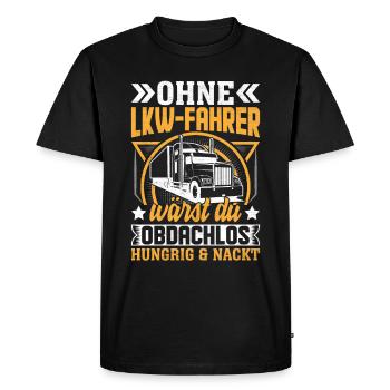 Chauffeur de camion Camion - T-shirt Premium bio Homme - noir - Devant - Nico (187cm)