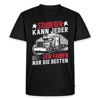 Camionneur - T-shirt Premium bio Homme - noir - Devant - Nico (187cm)