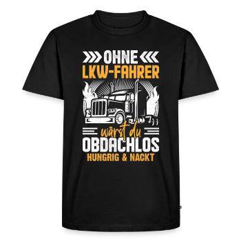 Chauffeur de camion Chauffeur de camion Sans-abri - T-shirt Premium bio Homme - noir - Devant - Nico (187cm)