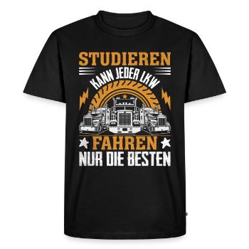 Seuls les meilleurs peuvent étudier la conduite d’un camion - T-shirt Premium bio Homme - noir - Devant - Nico (187cm)