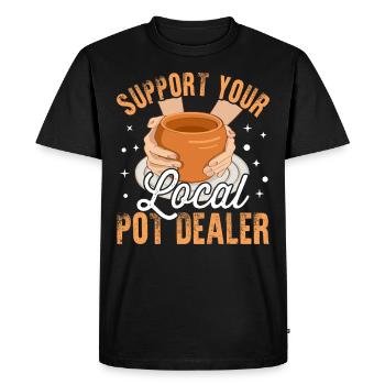 Croupier de pot - T-shirt Premium bio Homme - noir - Devant - Nico (187cm)