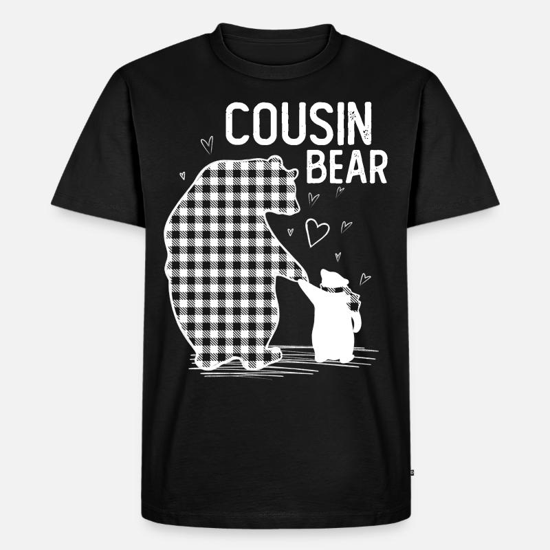Cousin Bear - Männer Premium Bio T-Shirt - Schwarz