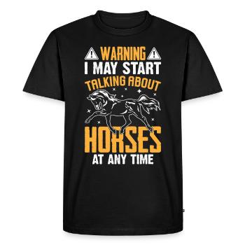 Could talk about horses - Men's Premium Organic T-Shirt - black - Front - Nico (187cm)